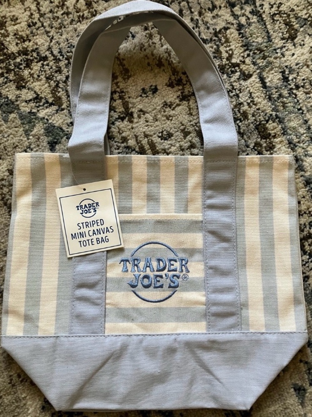 Trader Joe’s Striped Mini Canvas Tote Bag / Last One